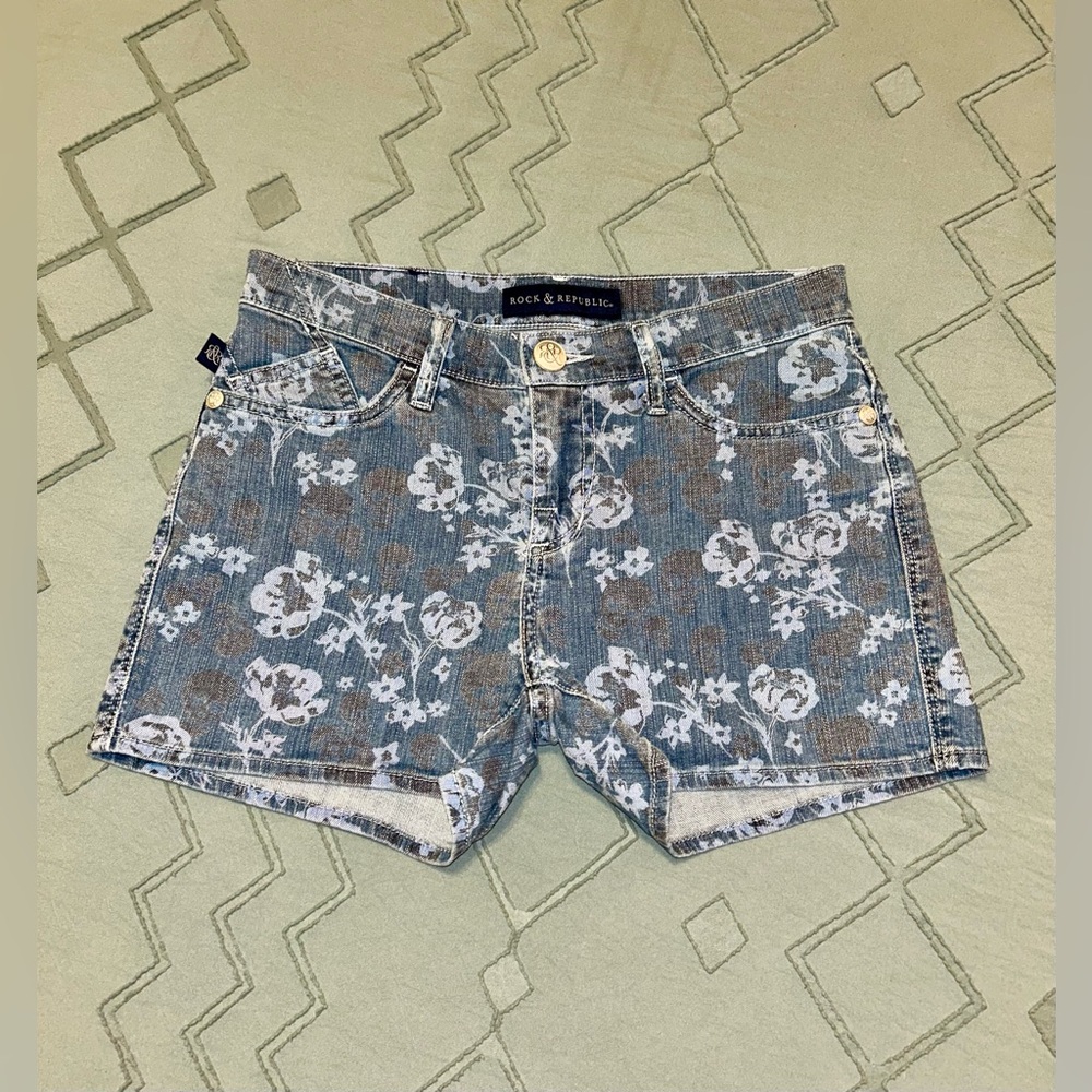 Rock & Republic floral denim shorts
